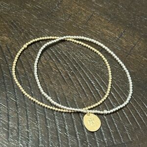 Elegant enewton Two-Tone Beaded Bracelet with Charm